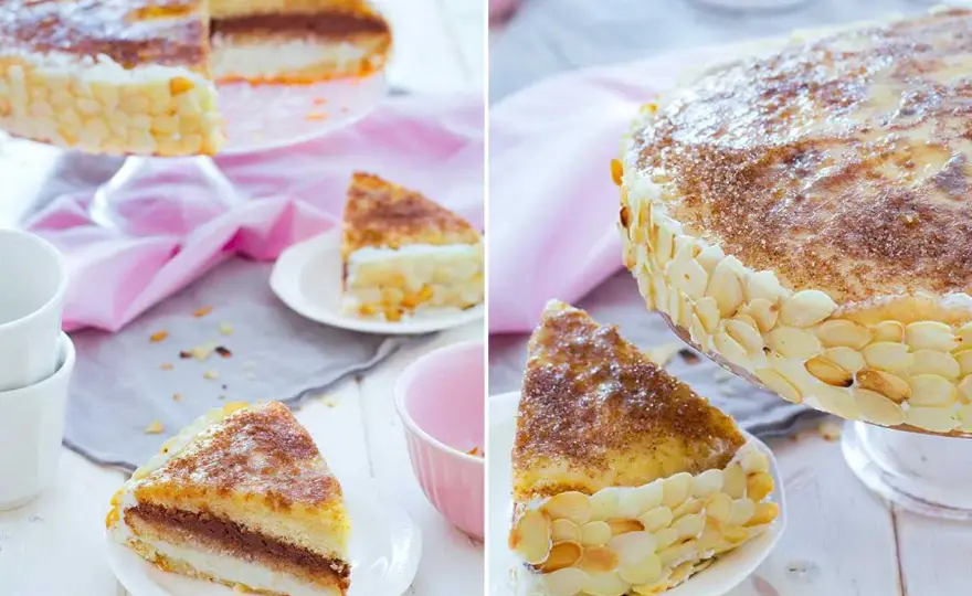 Tarta San Marcos casera con yema tostada y capas perfectas