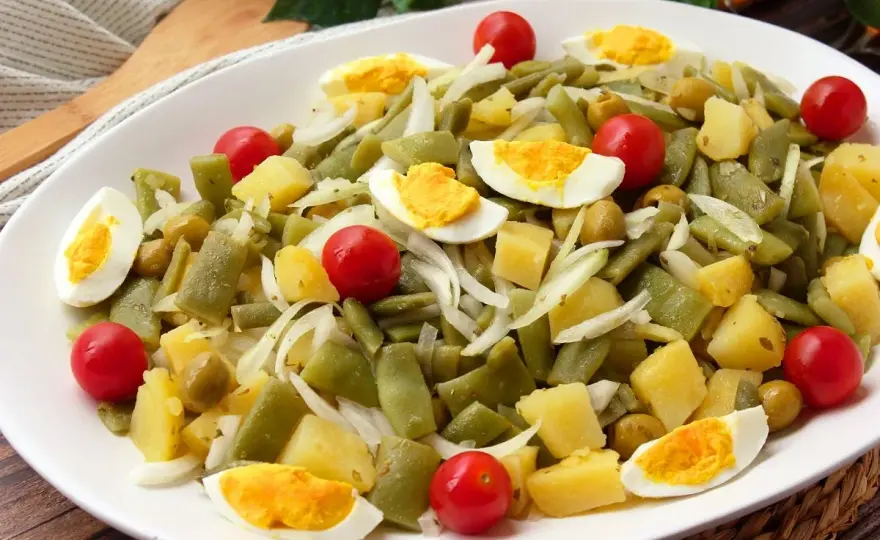 Ensalada de judías verdes con patata y huevo, sin fallos