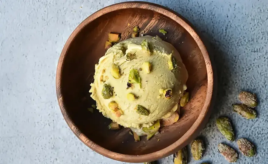 Helado de pistacho cremoso con o sin heladera